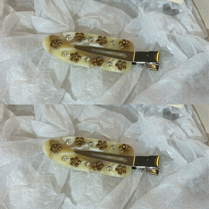 Malika Acetate Hair Clip - Caramel Tortoiseshell Acetate Seamless Clip - 2pcs