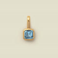 Lotus Birthstone Cube Necklace - December Pendant - Gold [46SS1GJK]