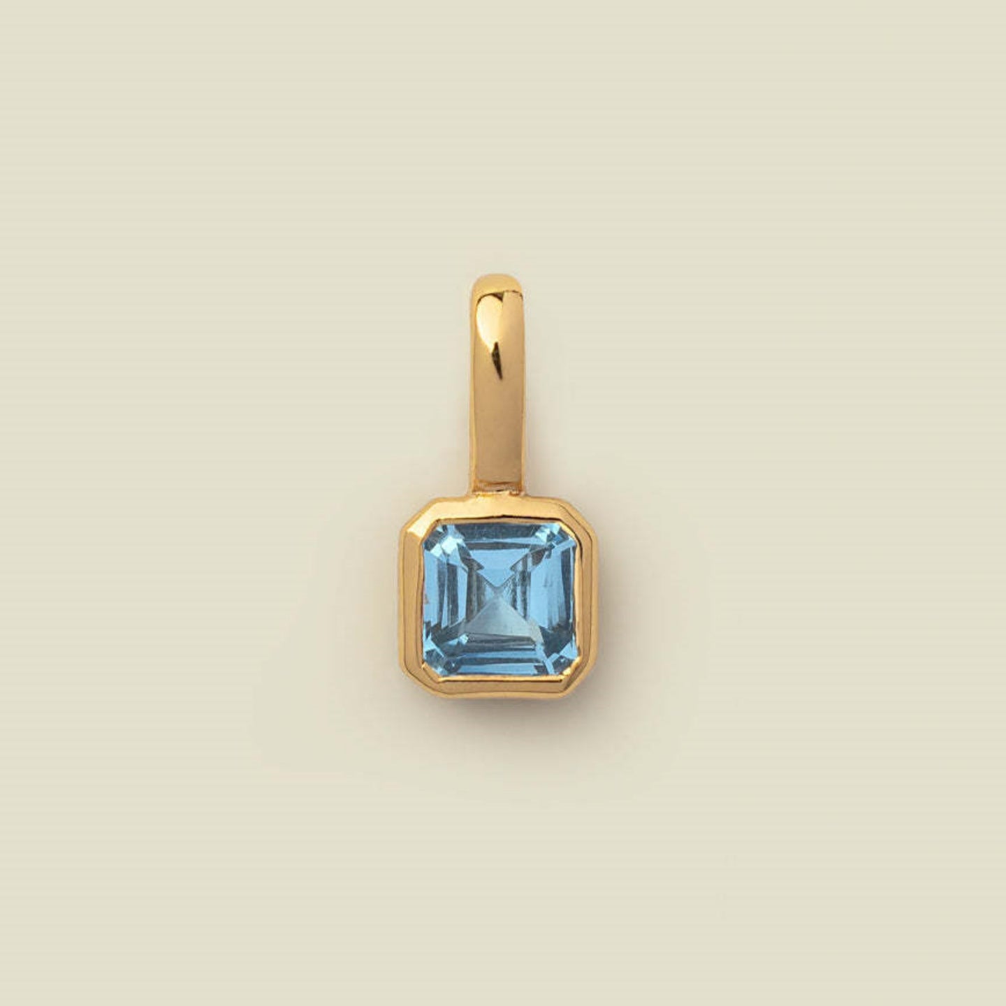 Lotus Birthstone Cube Necklace - December Pendant - Gold [46SS1GJK]