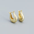 Dhriti Sleek Geometric Hoop Earrings - Gold [DSNRQEWS]