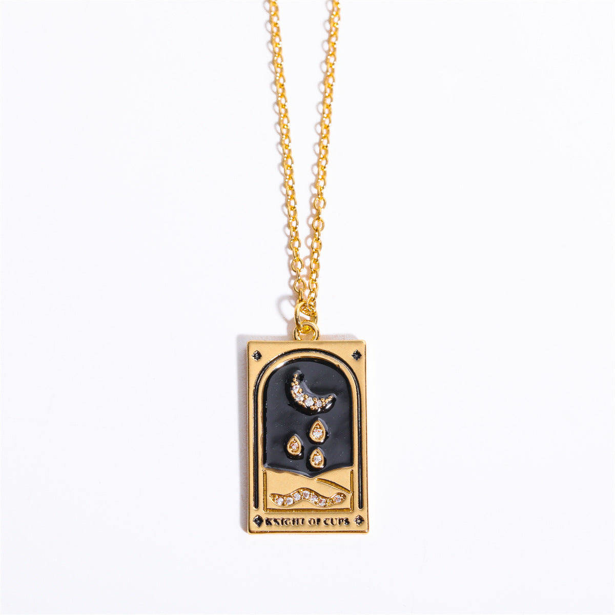 Athena Gilded Tarot Charm Necklace - Knight of Cups [2LQSD5Y3]