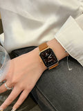 Brynn Square Leather Watch - Brown (with matching strap + bracelet) [KY0OMX25]