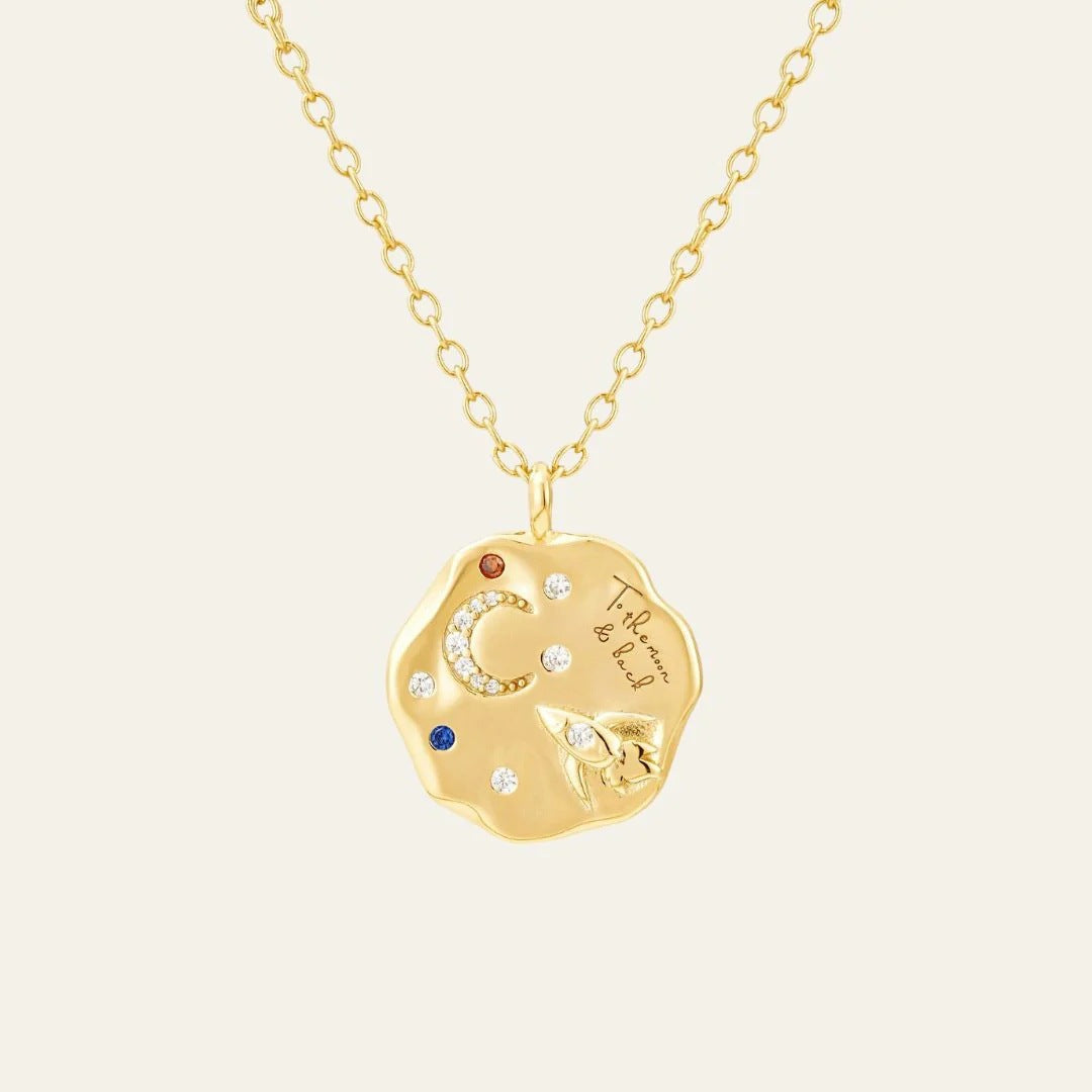 Kameryn Zircon Celestial Necklace - Spaceship Necklace [YFJ0YZE6]