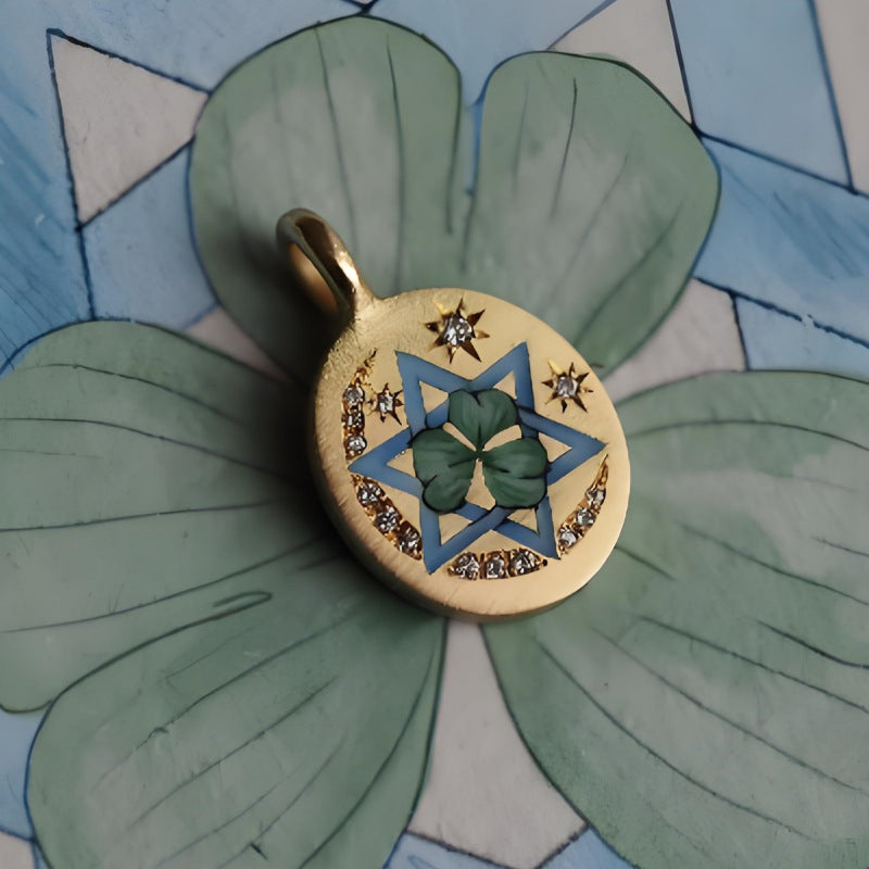 Katya Delicate Charm Necklace - Clover Charm [RED5Y0QE]