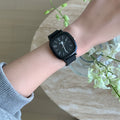 Minimalist Square Dial Faux Leather Watch - Black (MIQI Silicone Strap Square Even Numbers) [SAGHWNUN]