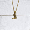 Western Boot Pendant Necklace - Vintage Gold [IJV7YT7F]