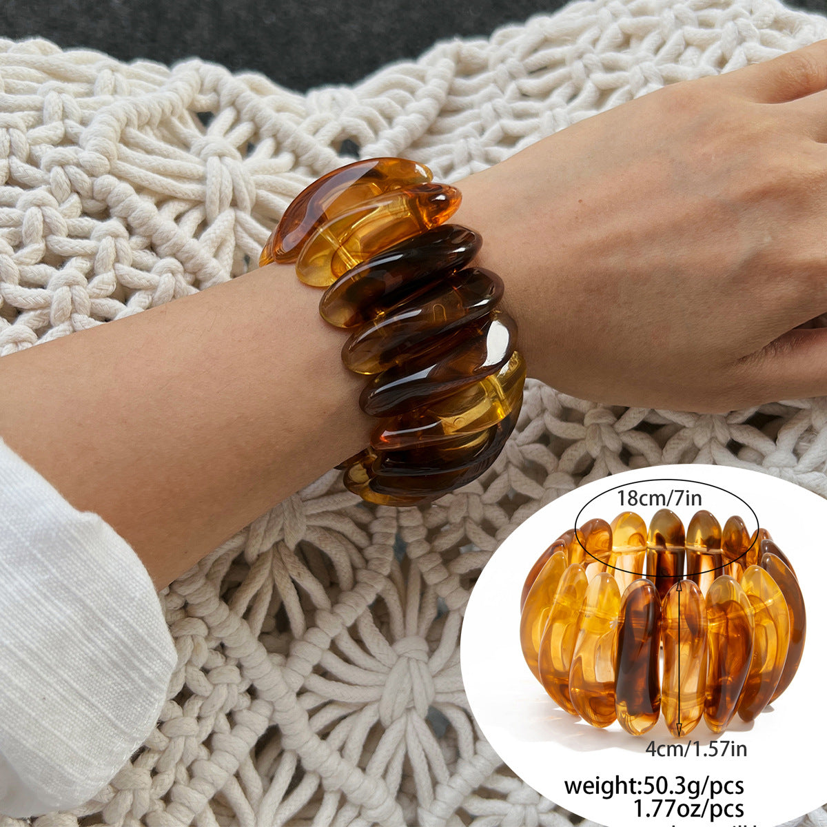 Justyce Marbled Resin Bangle - Amber [VYFJX2VZ]