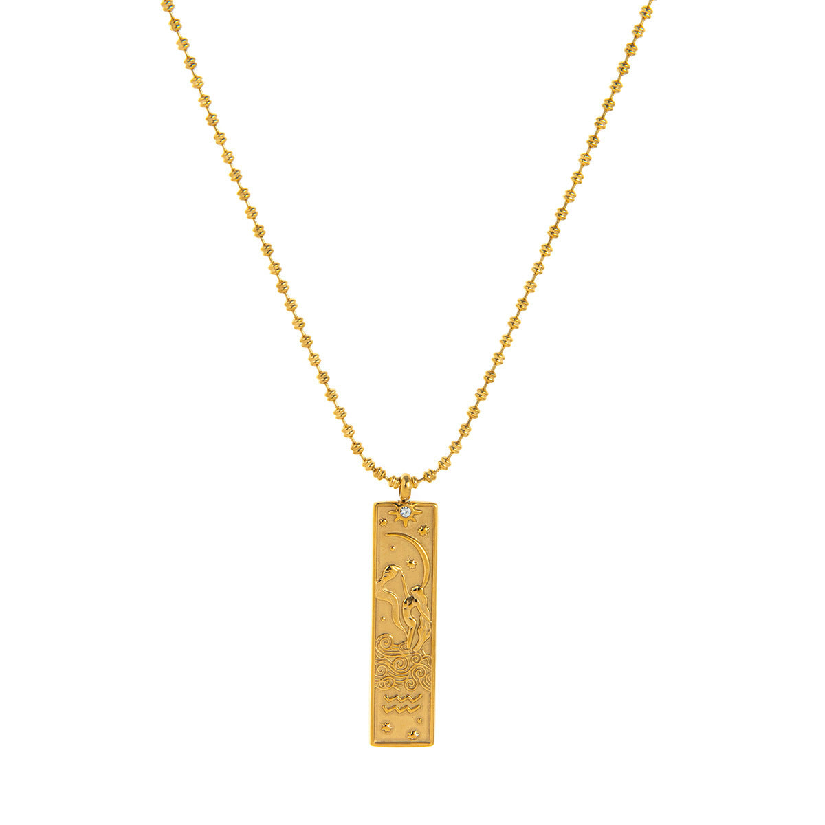 Zodiac Tarot Pendant Necklace - Aquarius [P88W8D81]