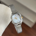 Mother-Of-Pearl Square Bracelet Watch - Silver with White Dial [D4IPKXFZ]