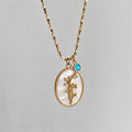 Anslee Mother-of-Pearl Birth Flower Necklace - December - Poinsettia [8AJL4WIJ]