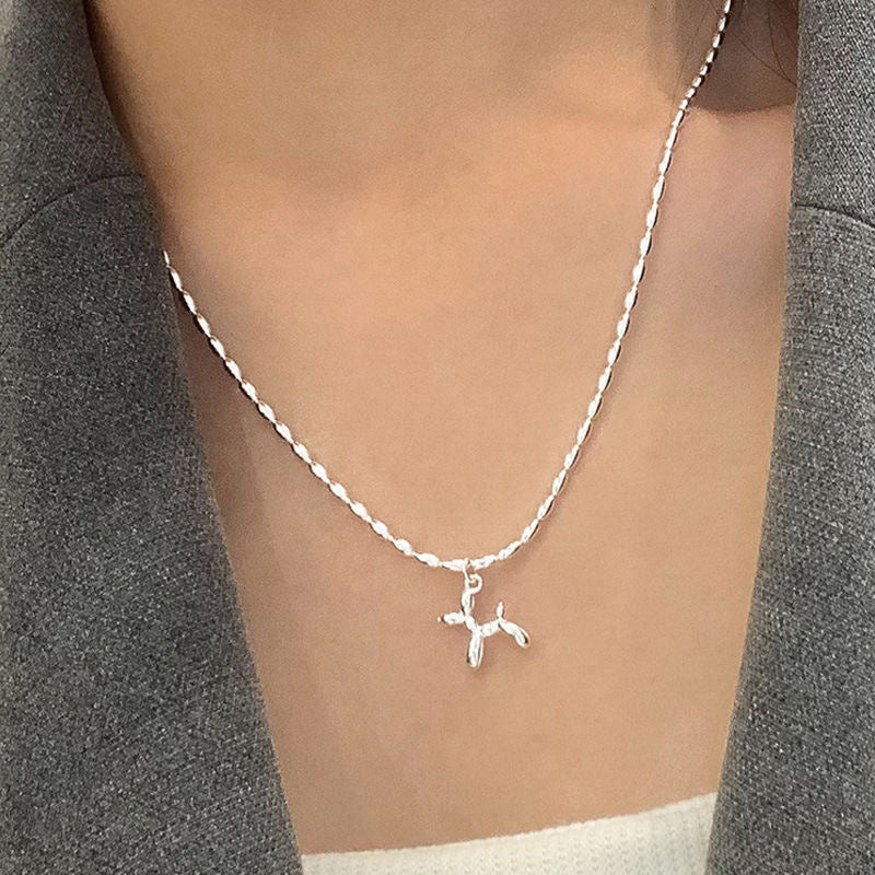 Story Delicate Dog Necklace - Silver [FAFXZCDQ]