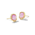 Iridescent Shell Pendant Necklace - Pink Earrings [X3GOL8SR]