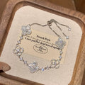 Mother-of-Pearl Petal Clover Bracelet - White Star Petal Bracelet - Adjustable [UMJ9FDT8]