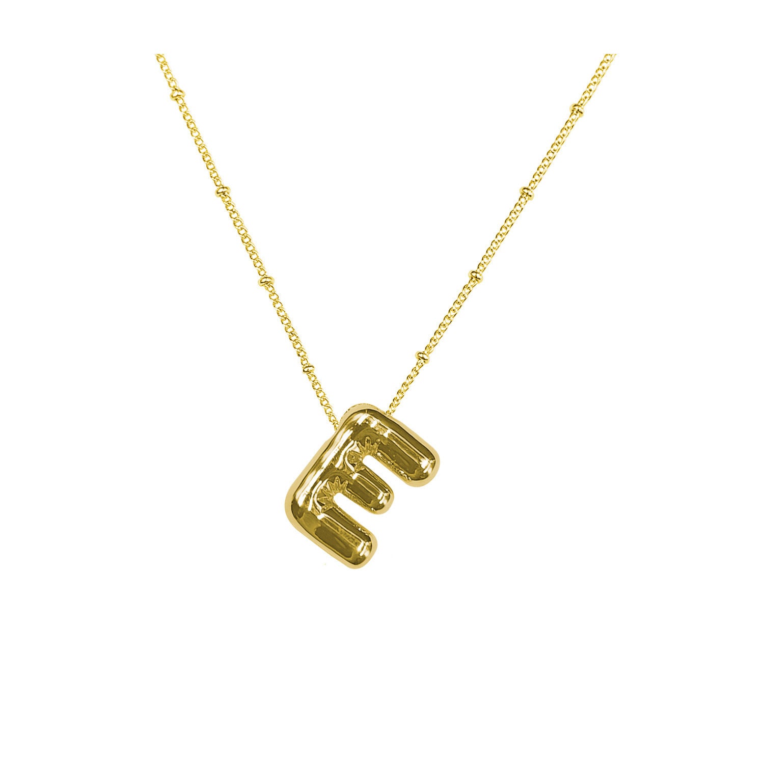 Aiyanah Glossy Bubble Letter Necklace - Gold E [XPT194FM]