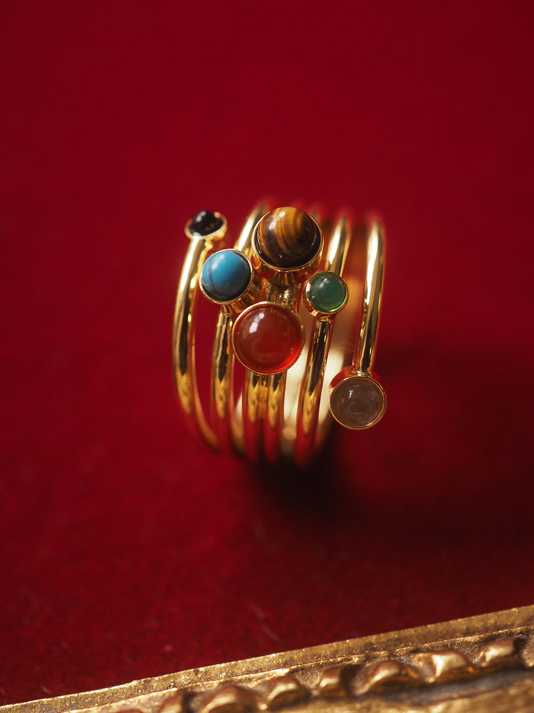 Neena Multi-Gemstone Adjustable Ring