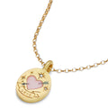 Hand-Painted Floral Pendant Necklace - Heart Pendant [H717KJPI]