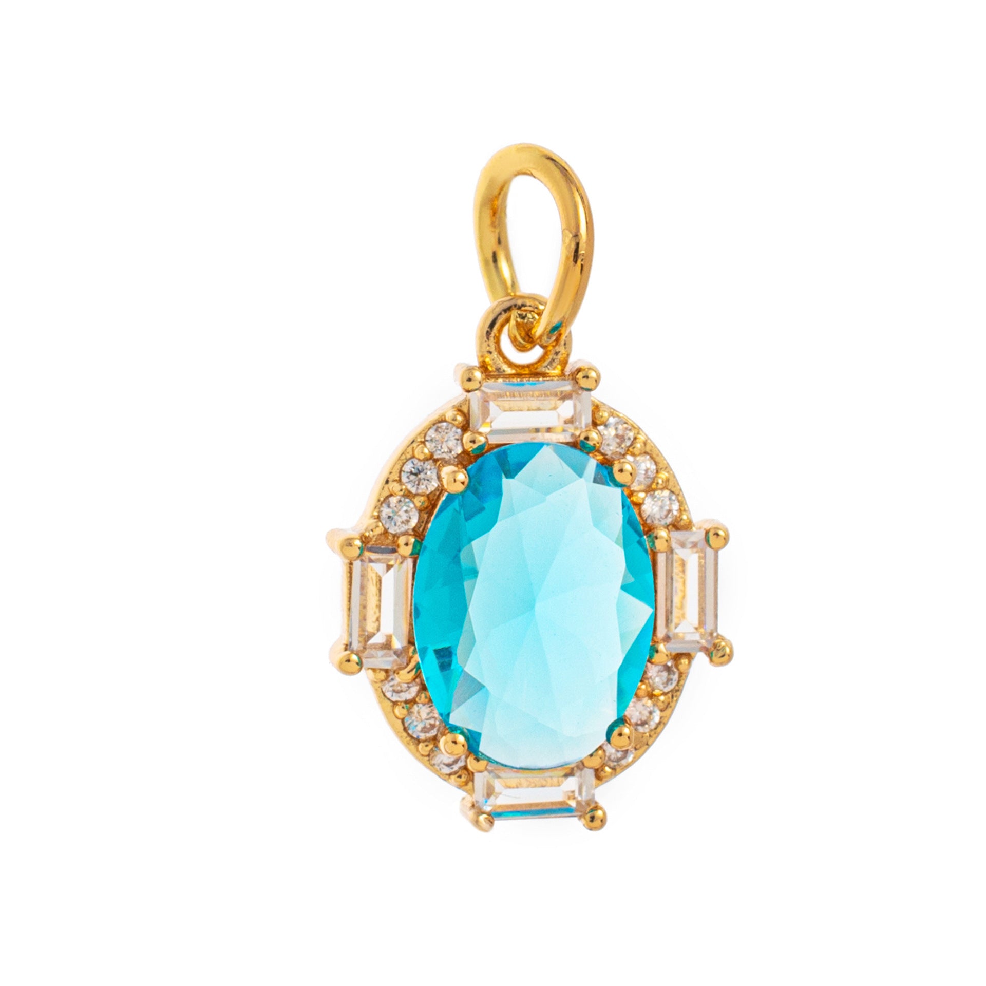 Birthstone Pendant Necklace - March Pendant [WABW3Q87]