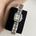 Square Mother-of-Pearl Bracelet Watch - Silver with White Dial [LVS9FMJR]