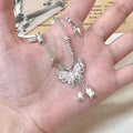 Butterfly Tassel Pendant Necklace - Small Butterfly Necklace [7O4JGW0V]