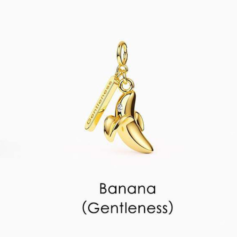 Tropical Fruit Pendant Necklace - Banana [U074CDF2]