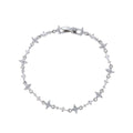 Angelique Dainty Butterfly Zircon Jewelry - Silver Light Blue Zircon Flower Bracelet [V8N0Q45Y]