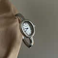 Anorah Diamond Oval Bracelet Watch - Silver Band White Dial (Roman Numerals) [PT6H64L2]