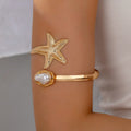 Ameerah Starfish Pearl Arm Cuff - Gold Starfish Cuff [F3BOSPUL]