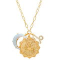 Zodiac Crescent Moon Pendant Necklace - Capricorn [VRDJN0R8]