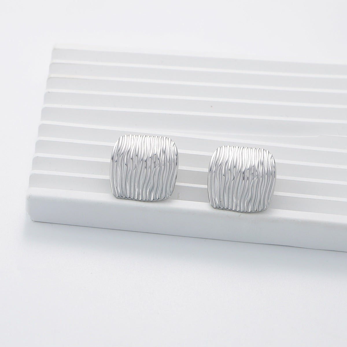 Courtlyn Hammered Irregular Earrings - Silver - Style 5 [W3Q73PUI]