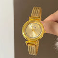 Minimalist Round Mesh Strap Watch - Gold Strap Gold Dial [VAN8VMYL]