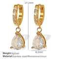 Kasia Zircon Interlocking Hoops - White Zircon Gold Earrings [XE9E9PL9]
