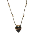 Color Cord Pendant Necklace - Black Heart Necklace [F5SWTSWO]