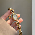 Melina Oval Pearl Bracelet Watch - Amber Gold White [OORPNCP4]