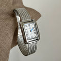 Classic Square Chain Watch - Silver with White Dial [VC1ZRQDQ]