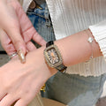 Shayla Square Dial Leather Watch - Black [L97KW5F4]