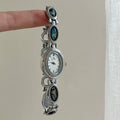 Abalone Shell Bracelet Watch - Iridescent Silver with White Dial [ZSN3OALO]