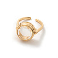 Dainty Birthstone Heart Locket Ring - Round Ring [BLS1WBCF]