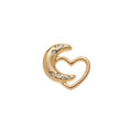Floating Glass Locket Pendant Necklace - Crescent Moon Heart (Single Charm) [33S8V8ZD]
