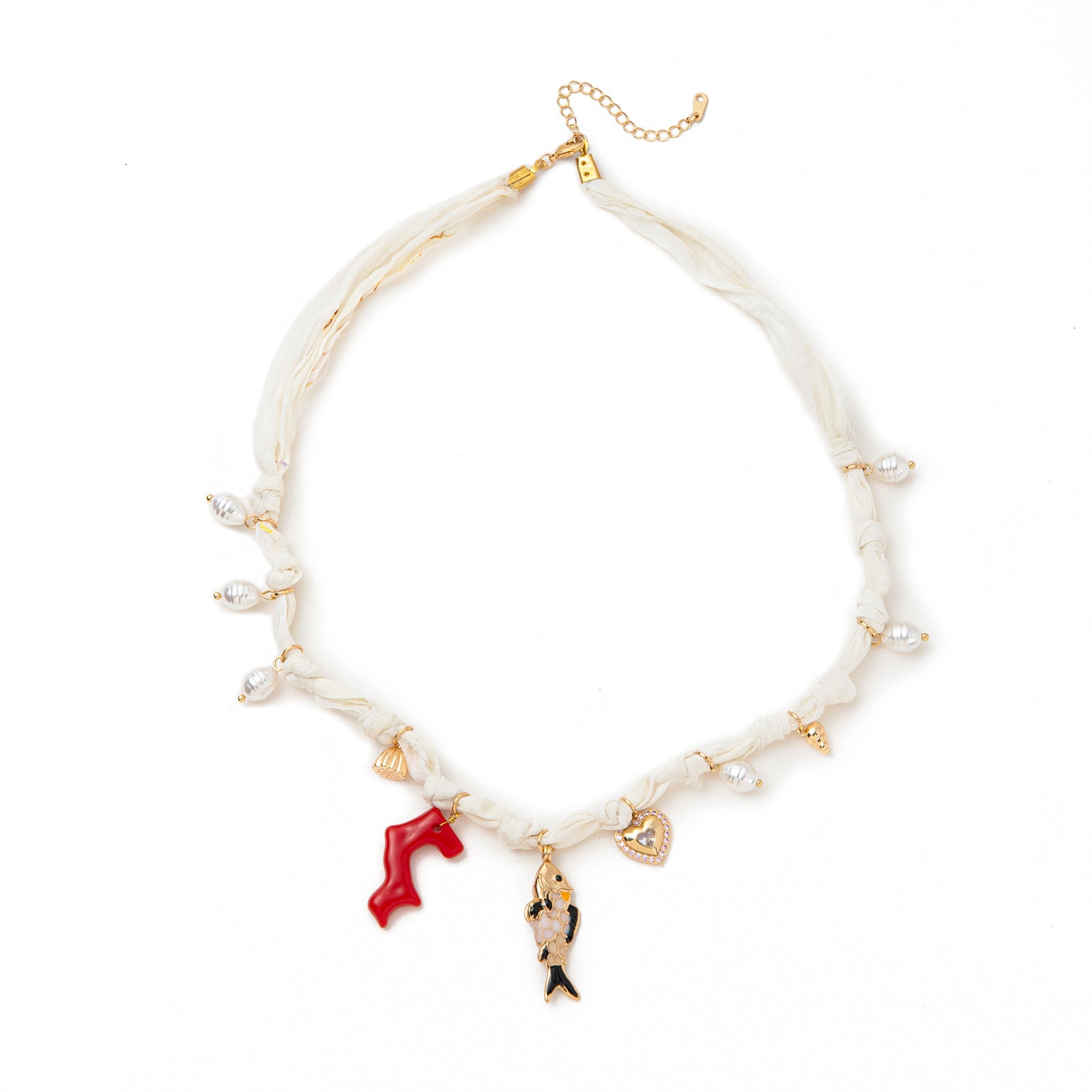 Seaside Charm Pendant Necklace - White Necklace [5QFJYFDQ]