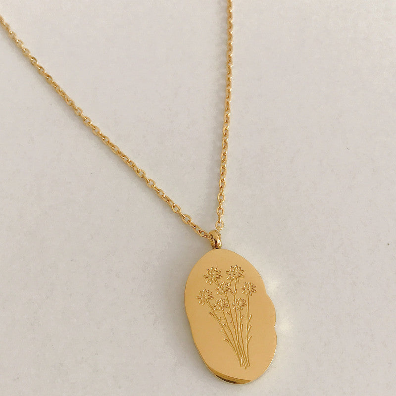 Birth Flower Pendant Necklace - September [KUGY85C3]