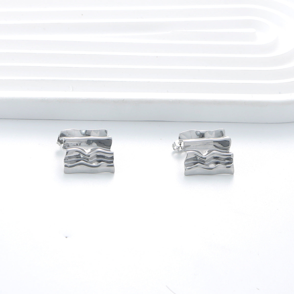 Courtlyn Hammered Irregular Earrings - Silver - Style 3 [PD8T5IYY]