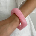 Irregular Resin Bangle Bracelet - Pink [WWGYV3WD]