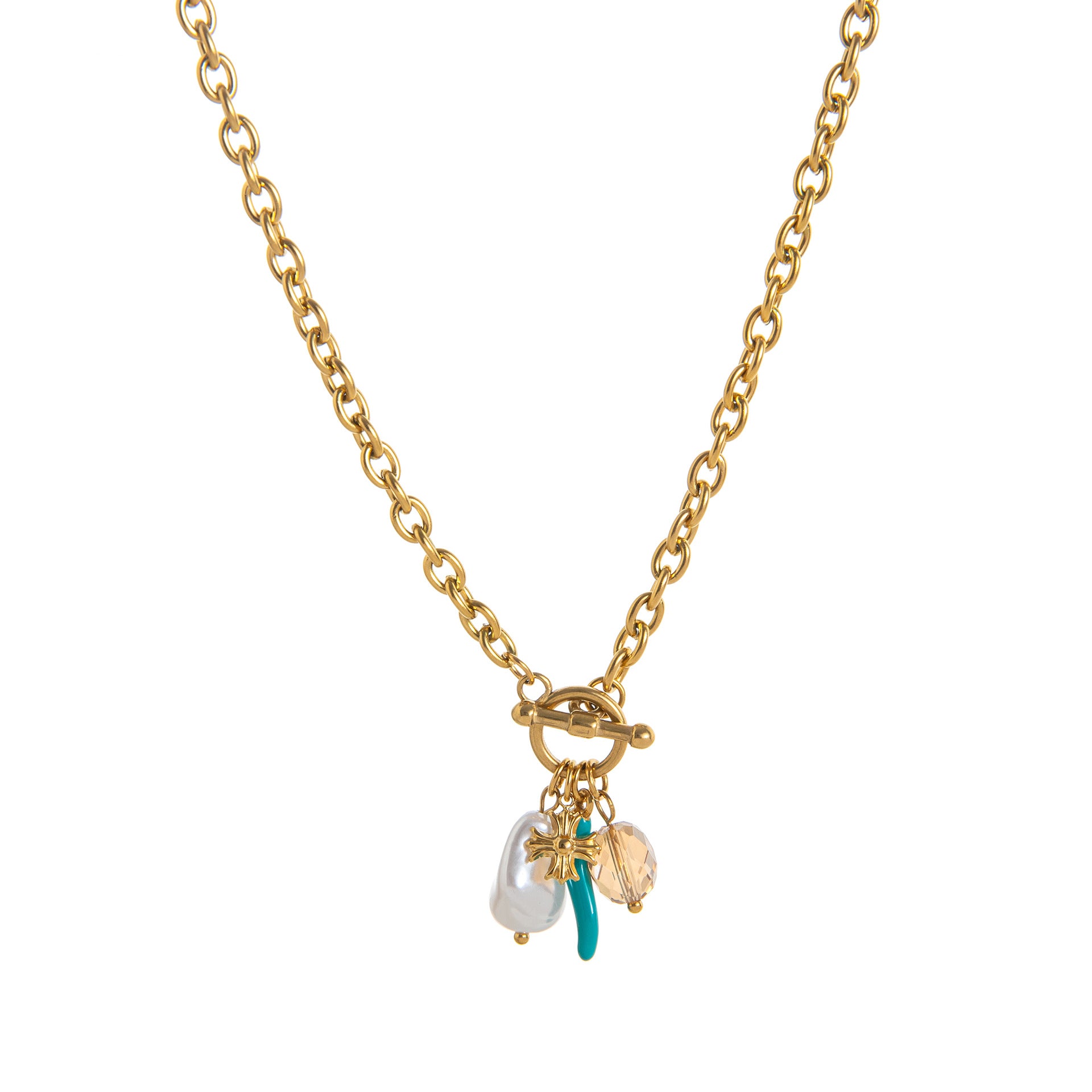 Dainty Pearl Starfish Pendant Necklace - Blue Chili Necklace [C63U27R9]