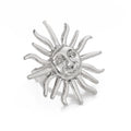 Carlyn Sun Face Open Ring - Silver