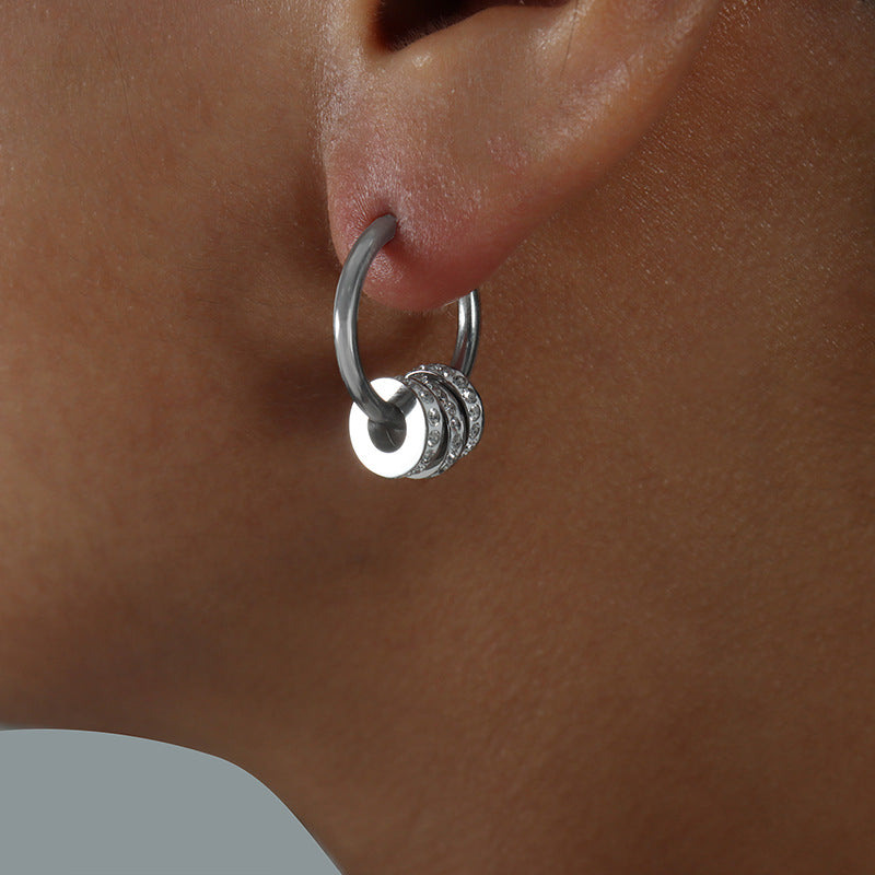 Lumen Pave Circle Hoop Earrings - Steel Earring [I8OWM9XI]