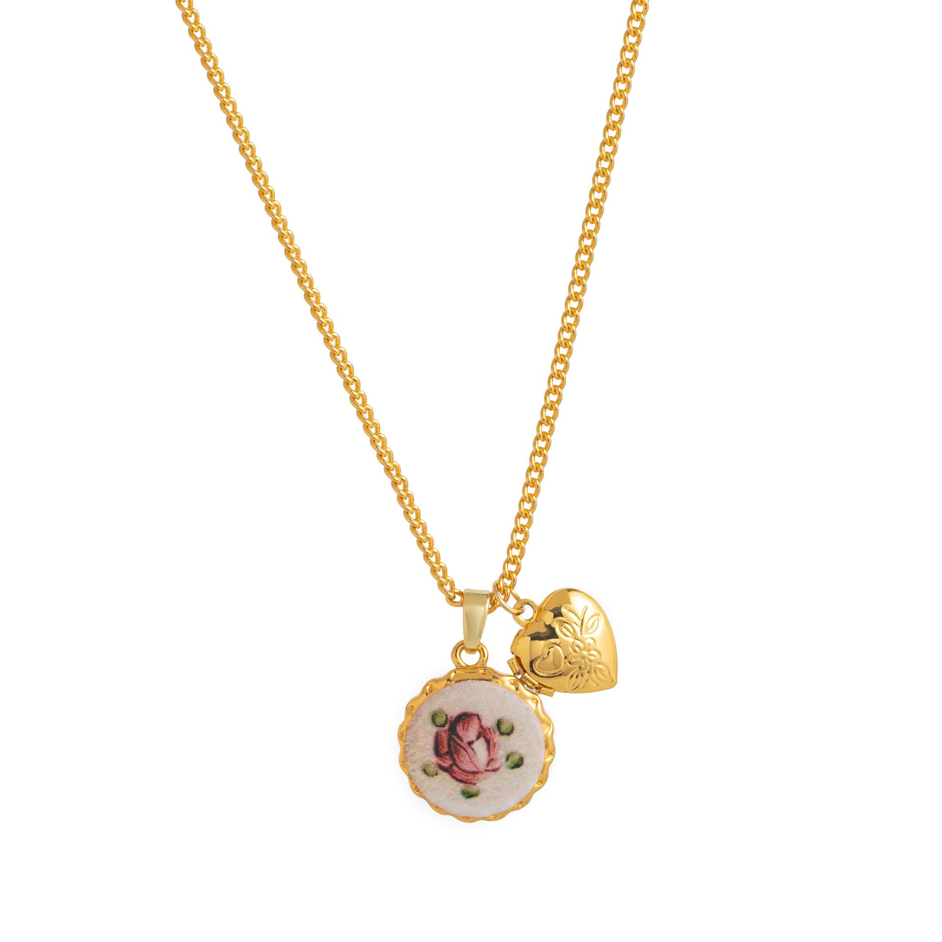 Ayelen Painted Pendant Necklace - Gold Oil Painting Heart Necklace [GC99WUTE]