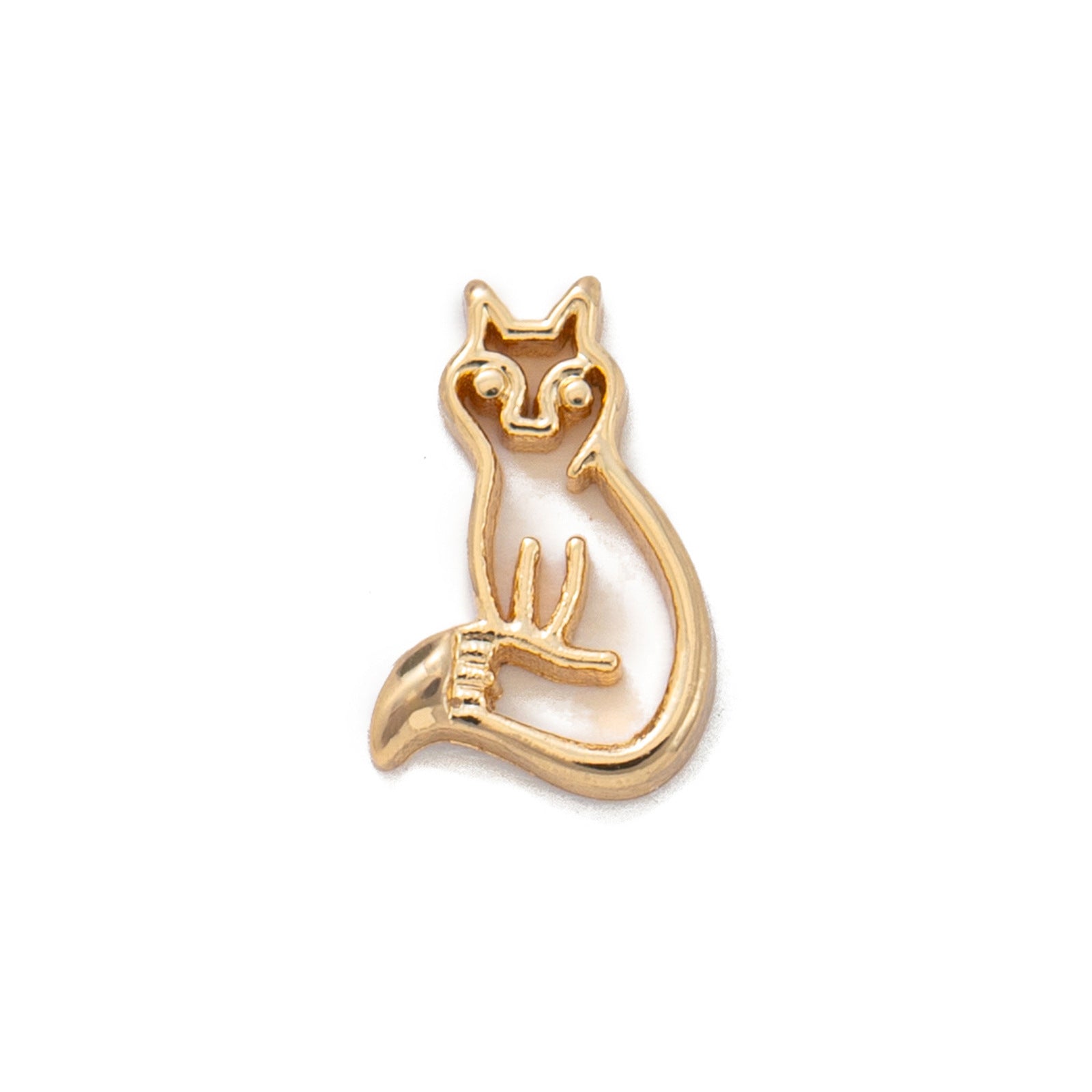 Floating Charm Locket Necklace - Cat Charm [LBLDXEIU]