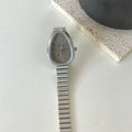 Vintage Snake Head Shaped Watch - Silver Strap Grey Dial (Bamboo Joint Strap) [CQZOKB5H]