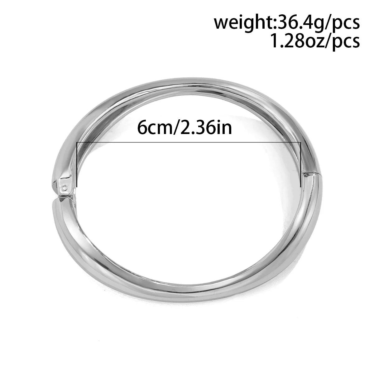 Open Cuff Bangle Bracelet - Silver Oval [UBKHFCR1]