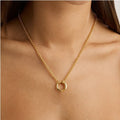 Pearl and Gold Chain Necklace - Chain Link [5365O85P]